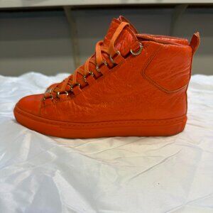 Balenciaga Leather Arena High Top Neon Shoes 433296 - Size 38 (Europe) 7.5 (US)